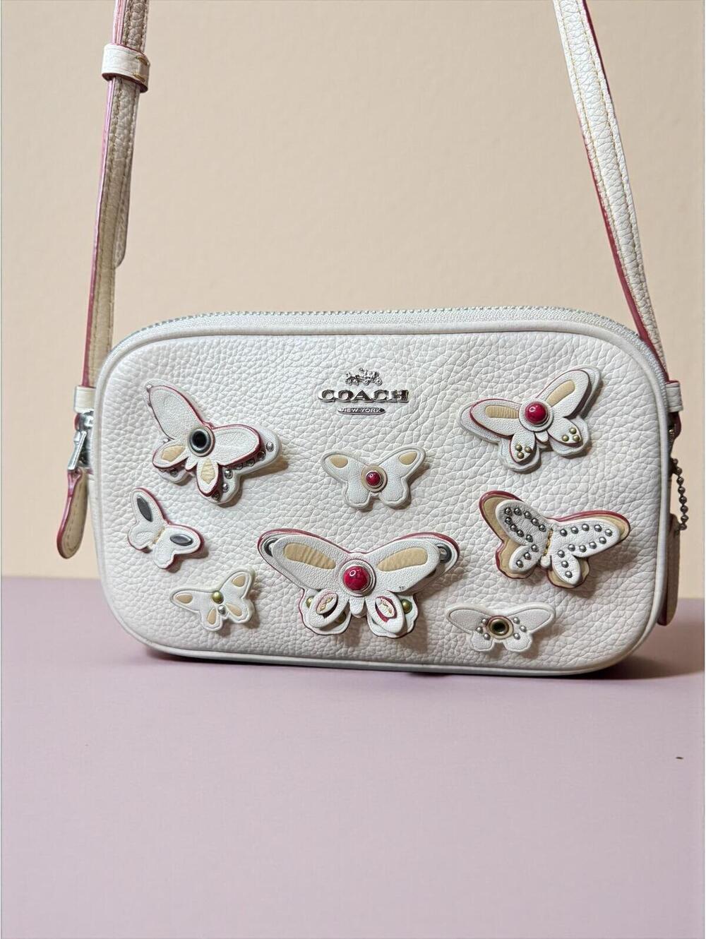 Coach Crossbody in Pebble Leather With Butterfly Applique
